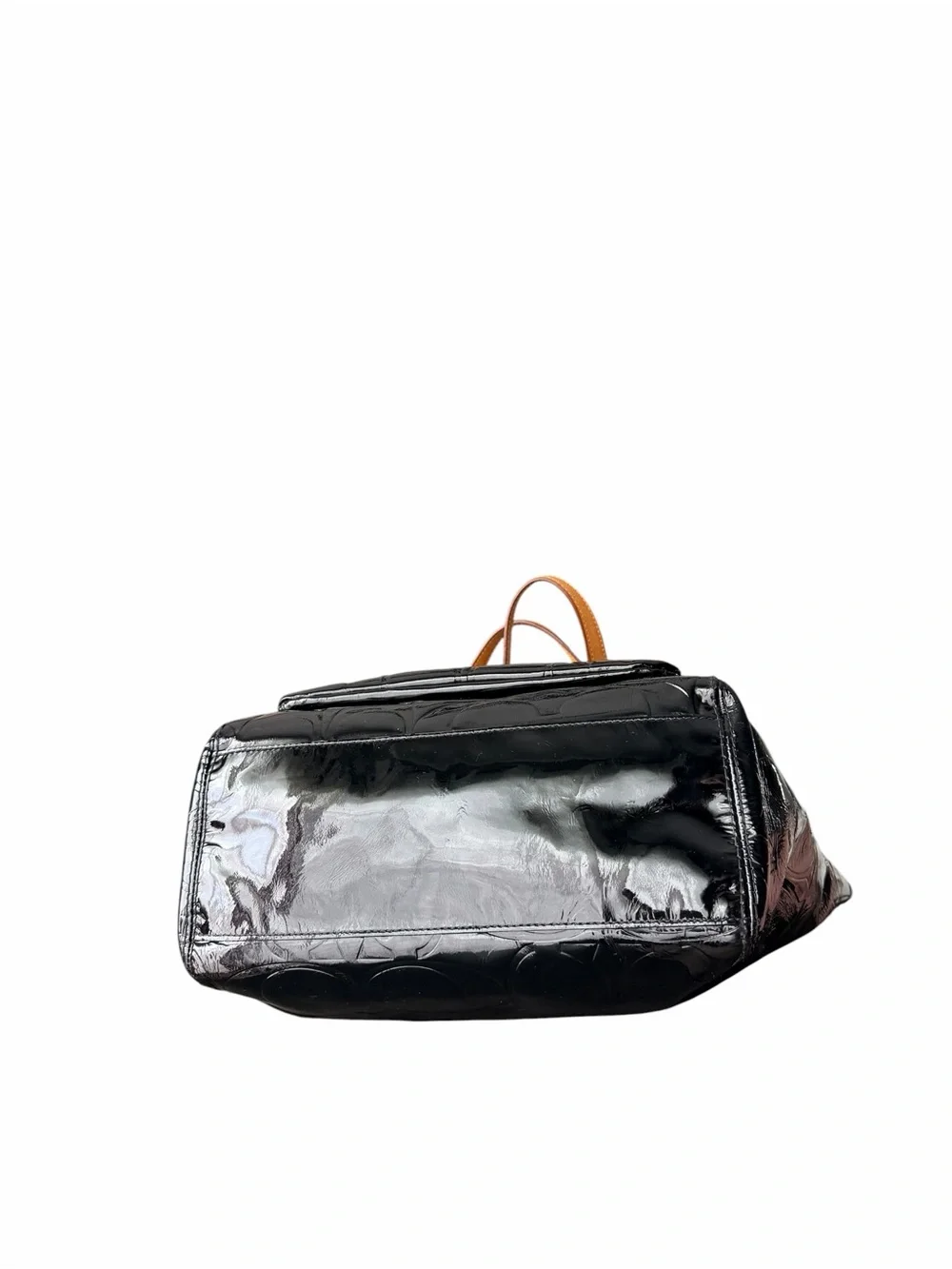 Coach Leah Signature Embossed Patent Leather Tote & Wristlet